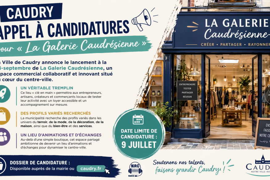 La Ville de Caudry lance « La Galerie Caudrésienne » : un appel à candidatures pour dynamiser le centre-ville