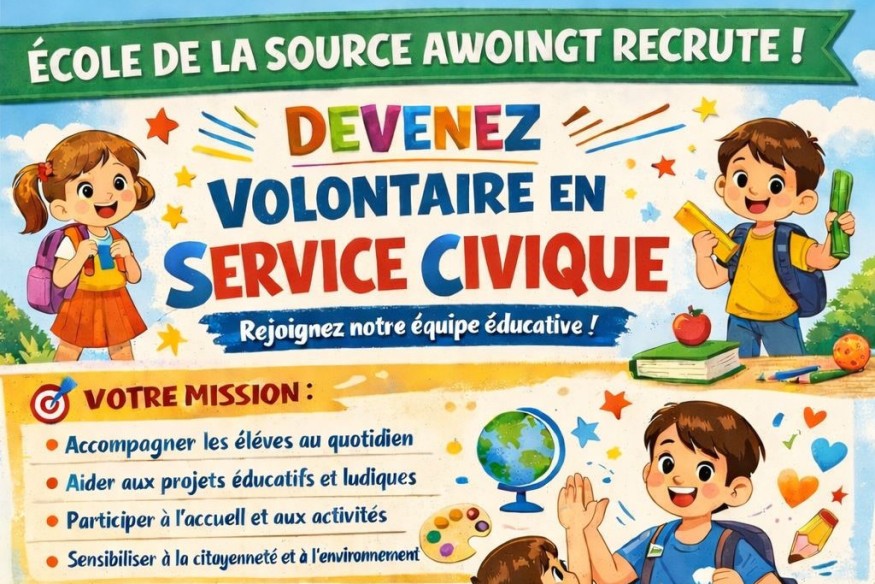 L'école de la Source à Awoingt recherche ses futurs volontaires en Service Civique