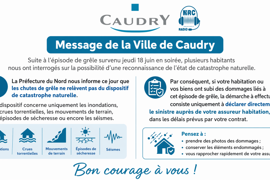 Intempéries à Caudry : pas d’état de catastrophe naturelle après la grêle