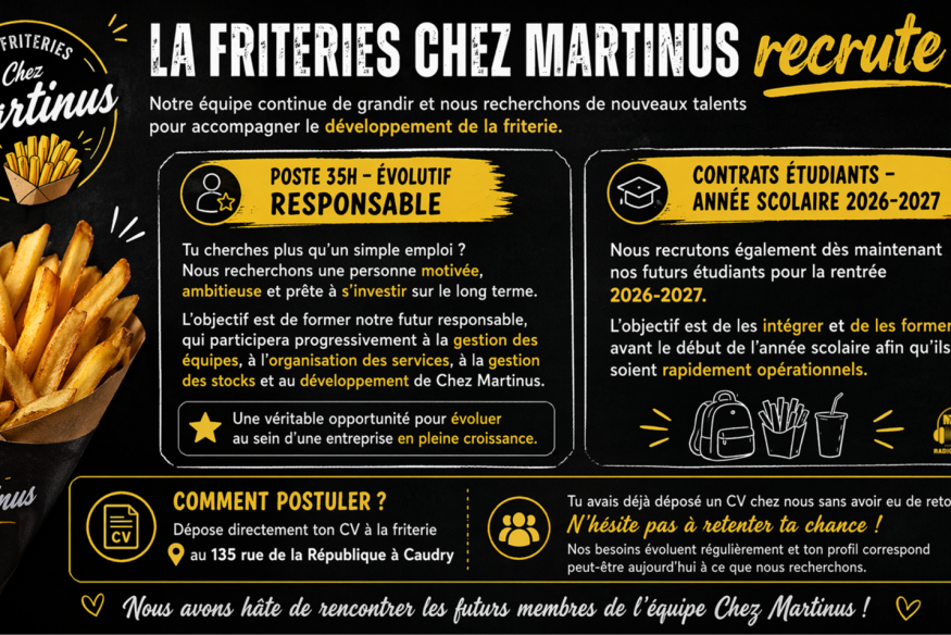 La friterie « Chez Martinus » recrute ses futurs talents à Caudry