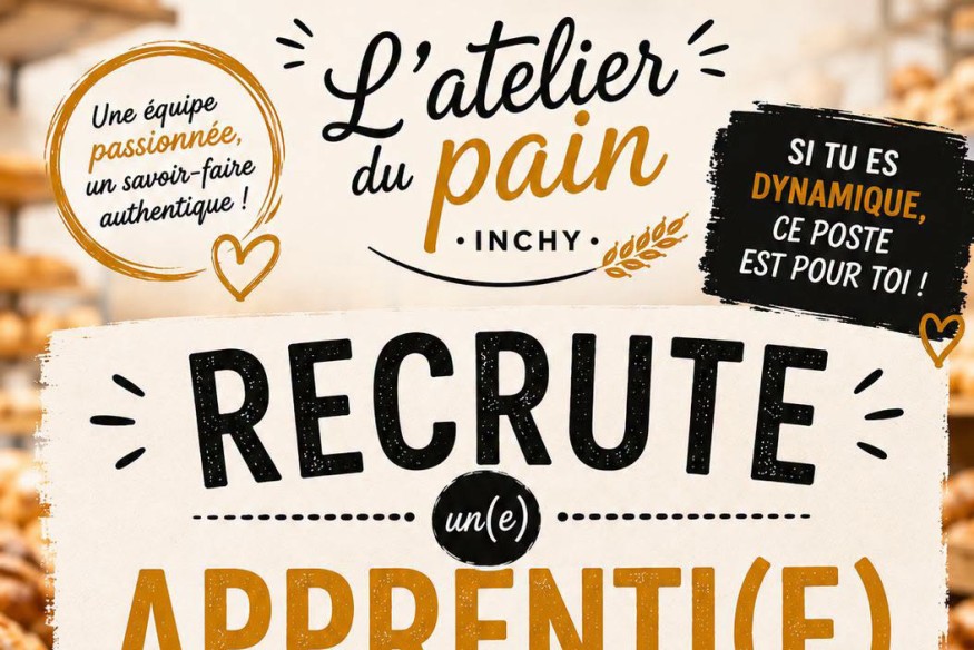 Inchy-en-Cambrésis : L’Atelier du Pain recrute un(e) apprenti(e) en CAP Vente
