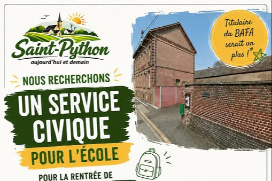 Saint-Python : la commune recrute un volontaire en Service Civique pour son école à la rentrée