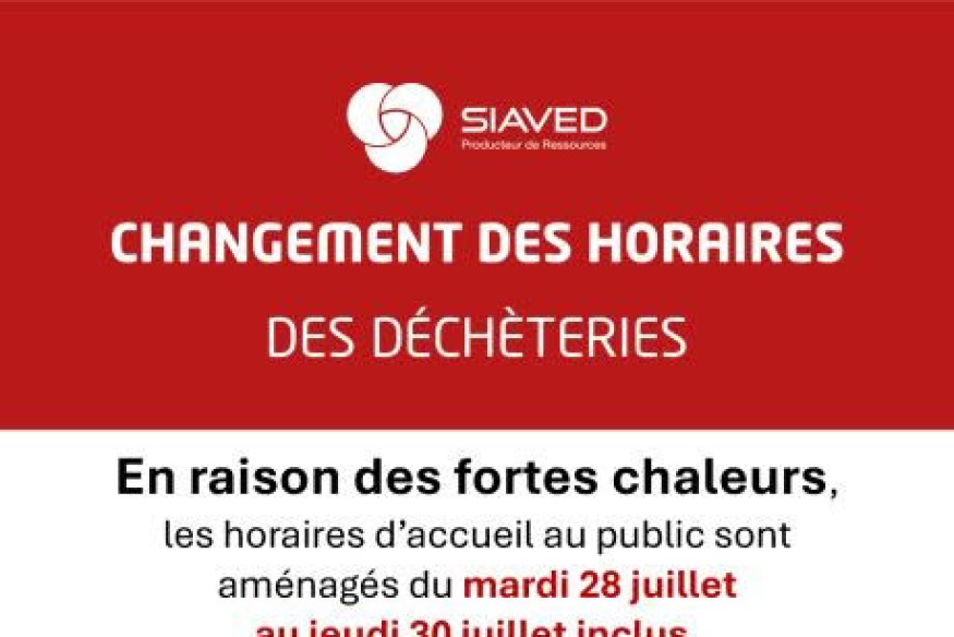 Déchèteries : horaires aménagés en raison des fortes chaleurs